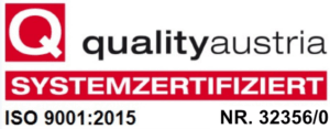 Prüfzeichen „Quality Austria systemzertifiziert"